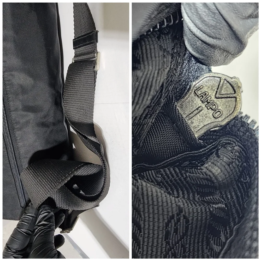 PRADA Tessuto Nylon Messenger Bag Black
